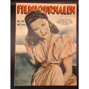 RARE 1941 Swedish Ginger Rogers Magazine Judy Garland, Spencer Tracy Hollywood